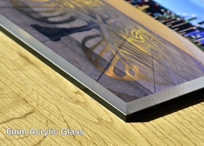 Acrylic glass has cool, stylish finish